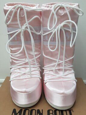 Icon Pearly pink satin Moon Boots